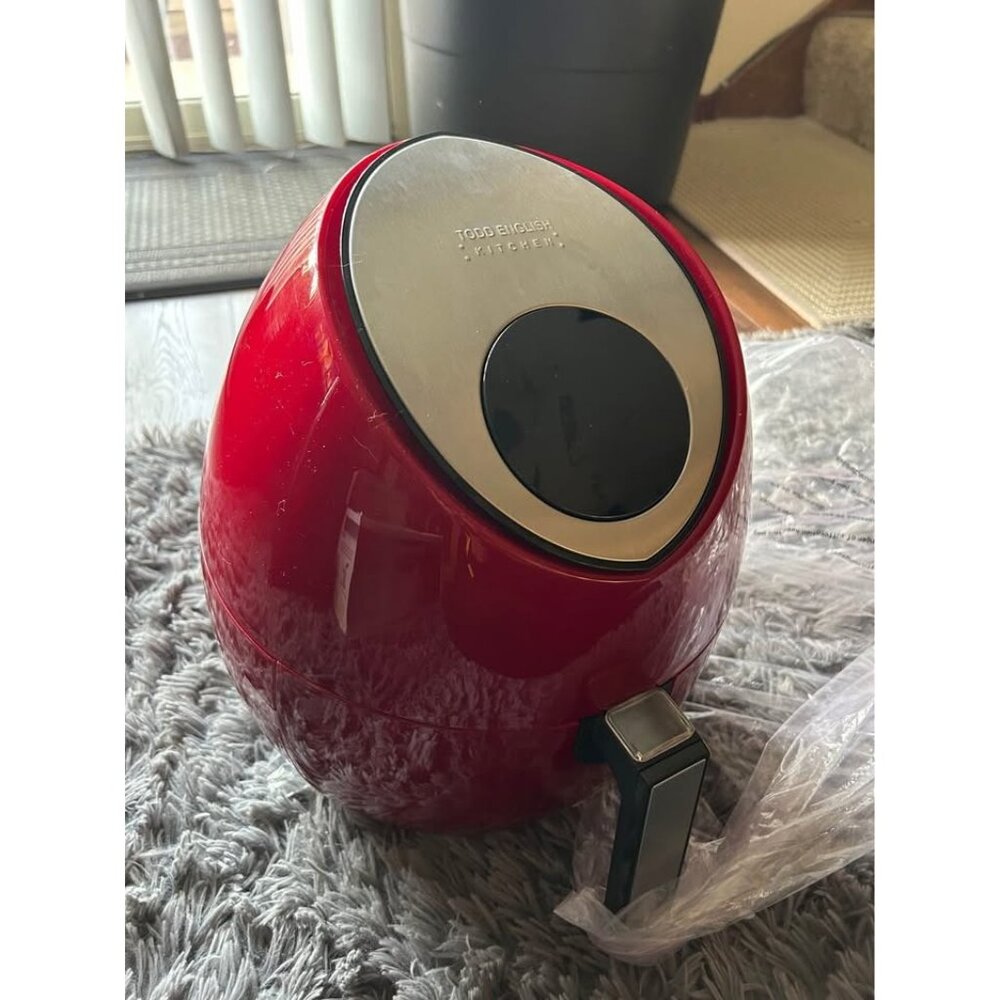 Todd English Red Air Fryer TEAF919R 1500W 2.6L Nonstick Basket With Rack & Acces
